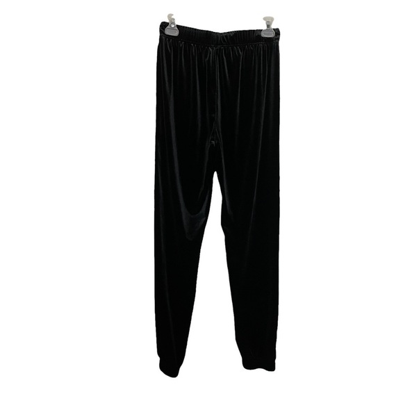 Forever 21 Retro Look Black Velour with White Side Stripes Joggers Sz.L - Picture 6 of 11